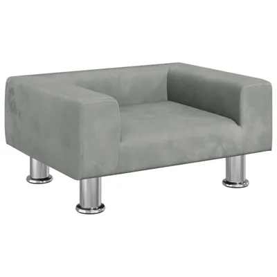Zdjęcie produktu dla vidaXL Sofa dziecięca Jasnoszara 50x40x26,5 cm Aksamitna
