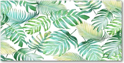 Produktbild von Tulup Glas-Bild -140x70- Wandkunst Dekorative Wand für Küche & Wohnzimmer - Blumen & Pflanzen - Tropische Blätter - Grün