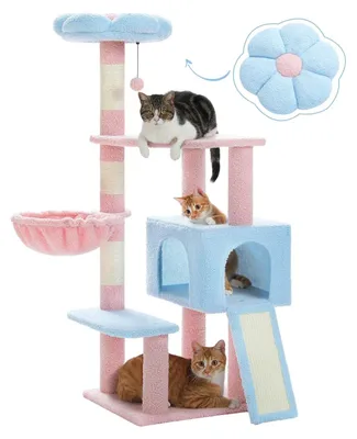 Produktbild von Katzenbaum, mehrstufiges Design, Kratzpfosten enthalten, AMT0236BU, L-a