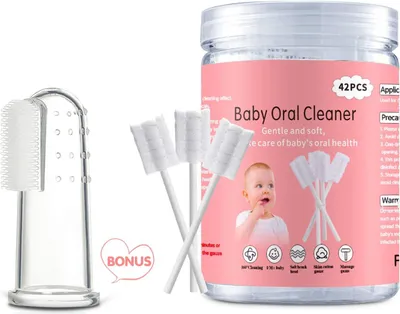 Obrázek produktu pro Čisticí pomůcky pro zuby dětí, 42 kusů, vhodné pro věk 0-36 měsíců, pro ústní hygienu