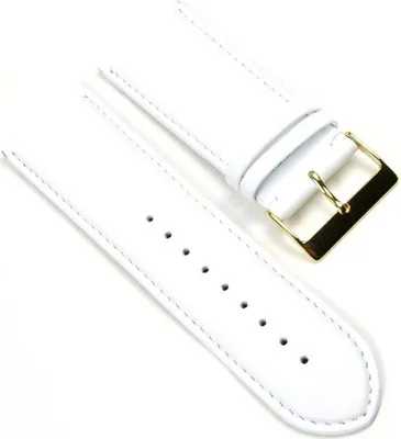 Produktbild von Beach Uhrenarmband Ersatzband Kalbslederband 28mm Weiss 401128G