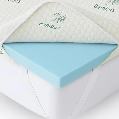 Produktbild von Welldora Komfort Topper 180x200 cm – Weich & Druckentlastend, Memory Foam & Bambus, für harte Matratzen, Matratzentopper für Seiten- & Rückenschläfer