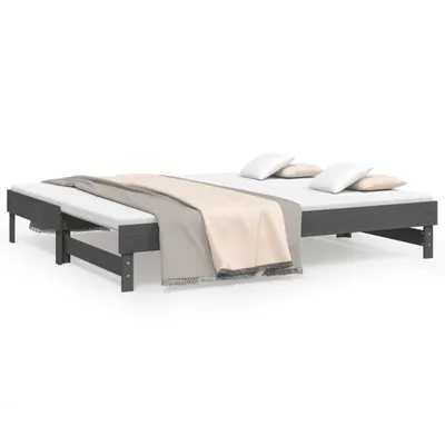 Zdjęcie produktu dla VidaXL 823381, sofa rozkładana, Szary, Drewno sosnowe, 2025 mm, 950 mm, 335 mm