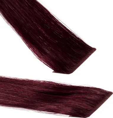 Produktbild von hair2heart Invisible Tape Extensions Ľudské vlasy Premium - 10 pások 60cm 55/65 svetlohnedá intenzívna fialovo-mahagónová