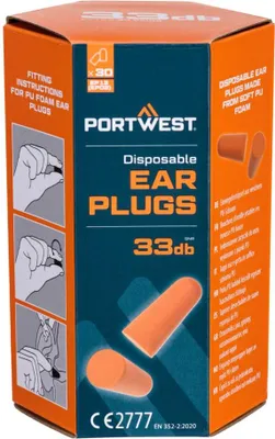 Produktbild von Ohrstöpsel aus PolyurethanSchaum (30 Paar) - Orange - Portwest