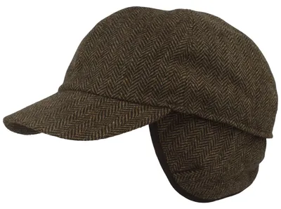 Winter Baseball-Cap mit Fischgrätmuster mit Ohrenschutz von Hut-Breiter in grün