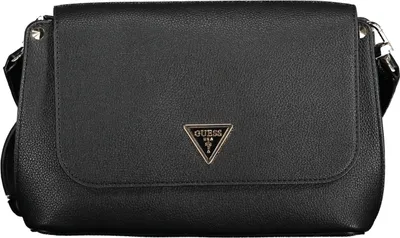 Produktbild von Elegante schwarze Schultertasche mit abnehmbarem Riemen und Kontrastdetails