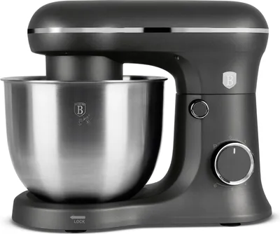 Immagine prodotto di Robot da cucina Berlinger Haus Potente 1500W, 5L, Acciaio inossidabile, Gancio e frusta antiaderenti, 6 velocit, Motore silenzioso, Design elegante, Luce LED, Facile pulizia