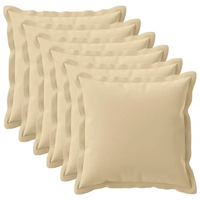Obrázok produktu pre vidaXL Vankúšový poťah, 6 ks, farba: béžová, materiál: polyester, rozmer: 80 x 80 cm
