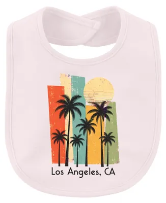 Imagen del producto de Los Ángeles, California. Palmen, California. Baberos retro vintage de verano, diseño "California", color rosa