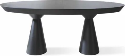 Produktbild von Casa Padrino Luxus Art Deco Esstisch Matt Schwarz 200-250 x 120 x H. 78 cm - Ausziehbarer Massivholz Küchentisch mit ovaler Tischplatte - Esszimmer Möbel - Art Deco Möbel - Luxus Möbel