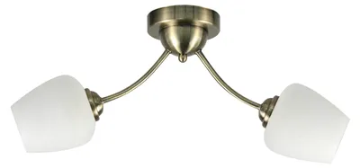 Immagine prodotto di Illuminazione rustica da soffitto ZINA - 2xE27, 40W, patina / bianco