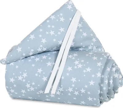 Produktbild von babybay Nestchen Piqué passend für Modell Boxspring XXL, azurblau Sterne weiß