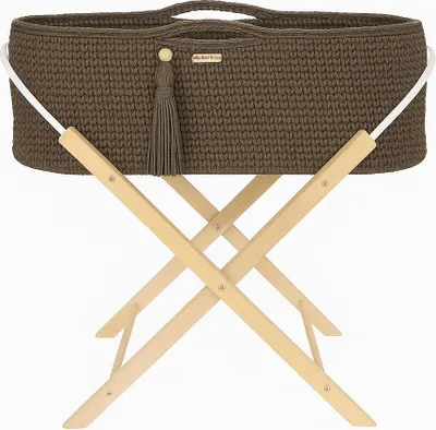 Immagine prodotto di Lettino per bambini in stile boho color moka con materasso e struttura in legno