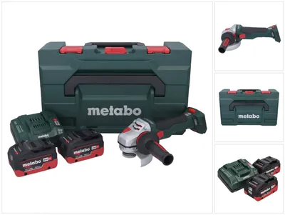Productafbeelding van Metabo WB 18 LTX BL 15-125 Quick accu-haakse slijper 18 V 125 mm borstelloos + 2x accu 10,0 Ah + oplader + metaBOX