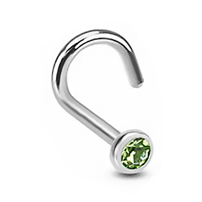 Produktbild von Nasenpiercing Stecker Nasenstecker Stift Nasen Piercing gebogen Zirkonia Kristall