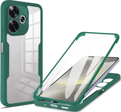 Obrázek produktu pro Pouzdro pro Xiaomi Redmi 13, 360° Kompletní Ochrana s Vestavěným Chráničem Displeje Zelený
