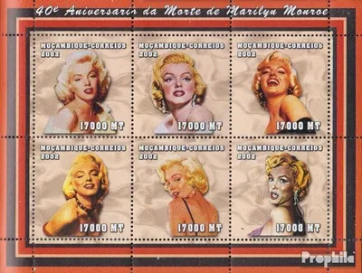 Produktbild von Briefmarken Mosambik 2002 Mi 2427-2432 Kleinbogen (kompl.Ausg.) postfrisch Marilyn Monroe