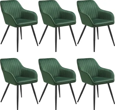 Produktbild von tectake® Esszimmerstuhl Marilyn gepolstert, in Samtoptik, gesteppt 58 x 62 x 82 cm
