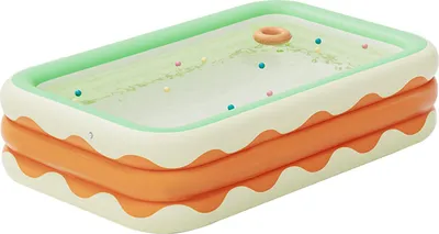 Produktbild von Aufblasbarer Schwimmbad 3 Schichten faltbare PVC -Blasen für Innenhof Orange 4,3 Fuß
