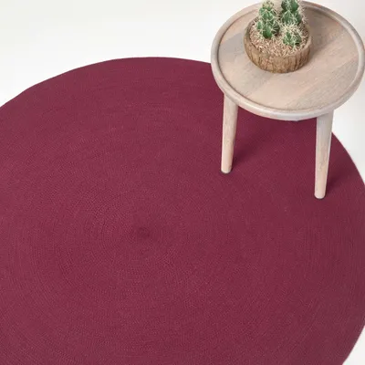 Obrázek produktu pro HOMESCAPES Ručně tkaný pletený koberec ve fialové barvě, kulatý 120 cm