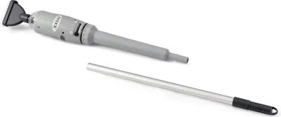 A pool vacuum cleaner and its extension pole are shown on a white background.