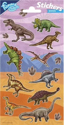 Produktbild von 1 Bogen bunte Dinosaurier Papier Sticker