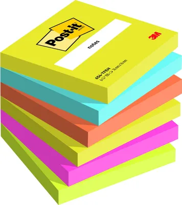 Produktbild von Post-it Haftnotiz Notes Energetic 654-TFEN 76x76mm 6x100Bl