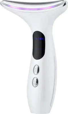 Produktbild von Nackenmassagegerät,Mikroströmung+Vibration Halspflegegerät,Lichttherapie,Drei Modi,Hilft Halsfalten zu entfernen und Feuchtigkeit zu spenden