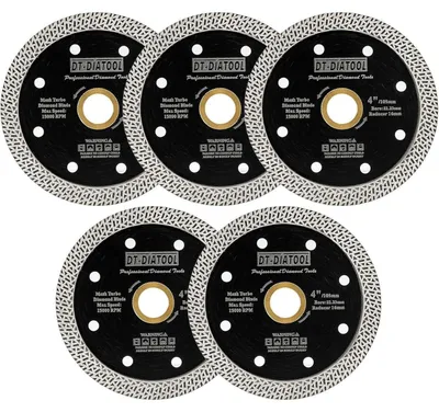 Productafbeelding van Diamantzaagbladen, 5 stuks, 105 mm, mesh-turbo, geschikt voor tegels, marmer, graniet