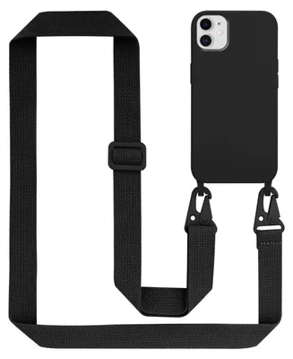 Zdjęcie produktu dla Etui ochronne Cadorabo do Apple iPhone 11 w kolorze czarnym z łańcuszkiem na telefon komórkowy i regulowanym paskiem na sznurek