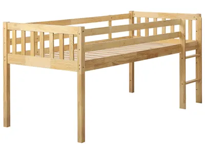 Zdjęcie produktu dla BELIANI Łóżko dziecięce jasnobrązowy kauczukowe 90 x 200 cm łóżko do pokoju dziecka