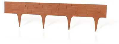 Produktbild von Beeteinfassung als Stecksystem, Beetumrandung in Stein-Optik, terracotta, flexible Rasenkante
