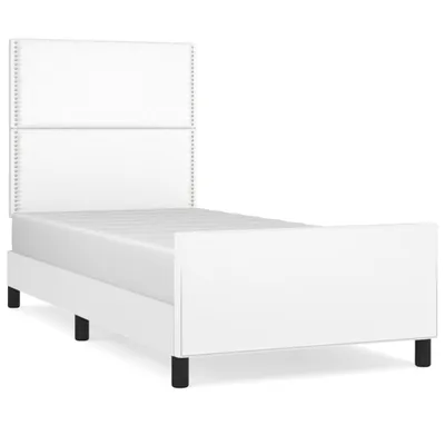 Productafbeelding van vidaXL Bedframe met hoofdeinde, wit, 100x200 cm, kunstleer