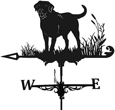 Wetterfahne Hund, Metall, schwarz, 50x35 cm, Vintage-Stil