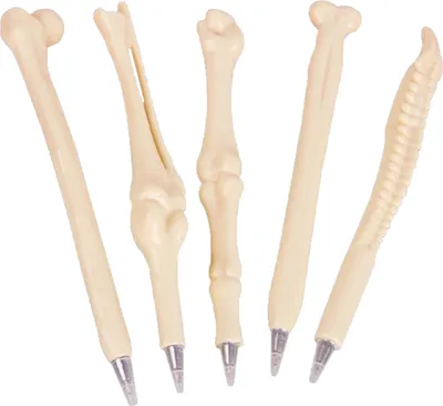 Image de 5 pièces Stylo à bille, forme d'os exquise, écriture lissante, prise confortable, stylo à bille