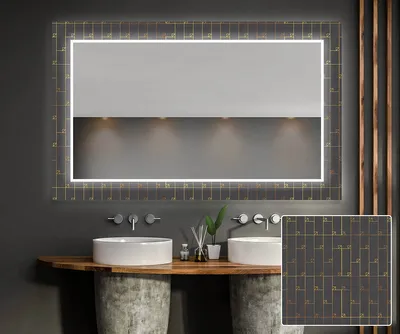 Produktbild von Badspiegel 80x100 cm - Vertikal mit LED Beleuchtung - LED Farbe Kaltweiß 7000K - TOK111 - Individuell Nach Maß - Beleuchtet Wandspiegel Lichtspiegel Badezimmerspiegel