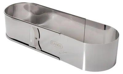 Produktbild von LARES verstellbarer ovaler Backrahmen - Klein mit Klemmung - aus Edelstahl - für kleine Kuchen, Brote, Stollen