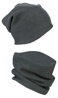 Productafbeelding van Unisex Beanie Set met Sjaal voor Herfst en Winter