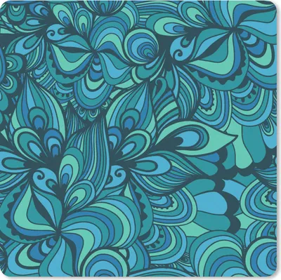 Produktbild von MuchoWow® Mauspad Mousepad Design - Vintage - Blau - Türkis 30x30 cm - Mousepads - Maus Mat - Pad - Mausunterlage - Gaming