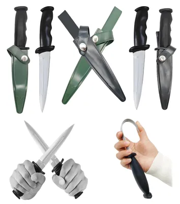 Produktbild von 4-teiliges Set Gummitrainingsmesser für Kampfsportarten