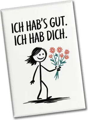 Produktbild von Ich hab's gut - Ich hab dich Souvenir Souvenir Magnet mit Strichmännchen