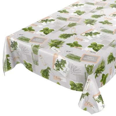 Tischdecke Wachstuch Essen Grau Robust Wasserabweisend Breite 140 cm Länge 280 cm, Hauptbild