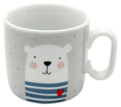 Kinderbecher mit Henkel, Bär, Porzellan, 150 ml, 6,8 x 7,4 cm