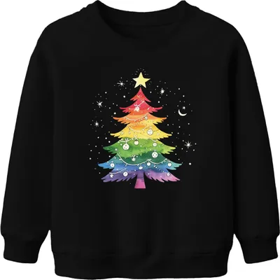 Produktbild von LGBTQ Gay Weihnachtsbaum - Weihnachten Weihnachtsgeschenk Christmas Uni Kinder Weihnachtspullover, Schwarz, 104
