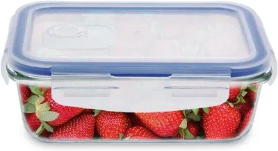 Produktbild von Famanu Glasbehälter mit Deckel 840 ml - 100% luftdicht, BPA-frei, vielseitig einsetzbar