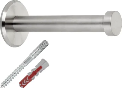 Produktbild von Garderobenhaken TALEA echt Edelstahl massiv Ø 10 / 15 mm Länge 70 mm Gesamtlänge 73 mm mit Platte Haken Kleiderhaken Handtuchhalter von SOTECH