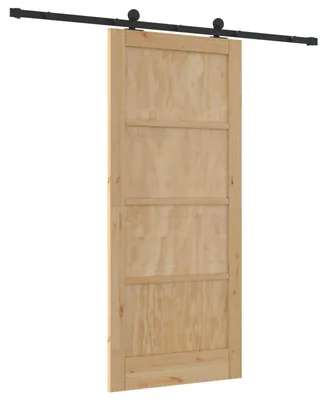 Zdjęcie produktu dla Drzwi przesuwne Naturalny i czarny 86 x 198,5 cm