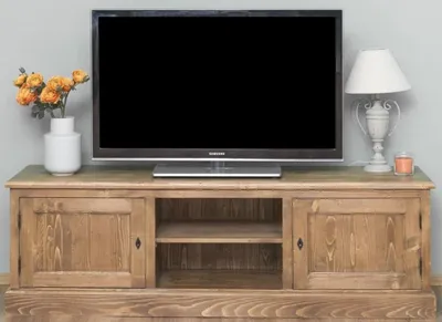 Produktbild von Casa Padrino Landhausstil Sideboard mit 2 Türen Braun 180 x 46 x H. 56 cm - Massivholz Fernsehschrank - Wohnzimmerschrank - Möbel im Landhausstil