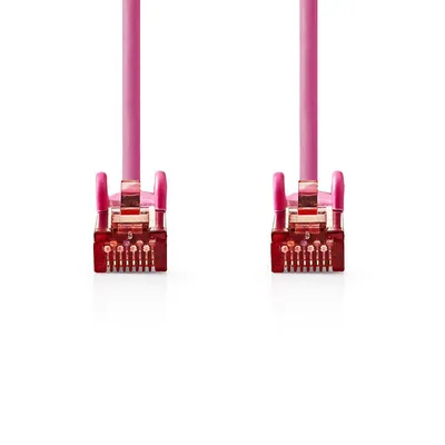 Produktbild von Nedis CAT6-Netzwerkkabel - RJ45 Stecker - RJ45 Stecker - S/FTP - 15.0 m - Rund - LSZH - Pink - Plastikbeutel
